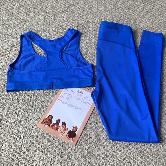 Balenciaga Activewear Electric Blue Leggings Set S/M - Picture 15 of 15